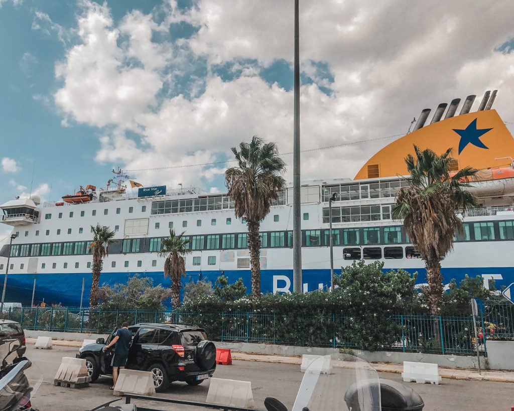 blue star ferries boat at piraeus port