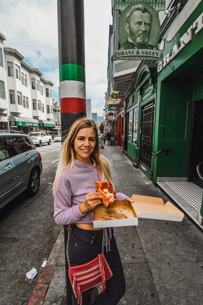 Eating Pizza in Little Italy