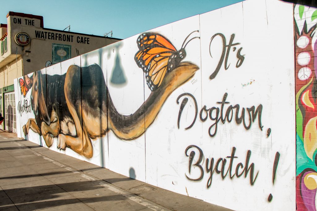 Mural that says it's dogtown, byatch!