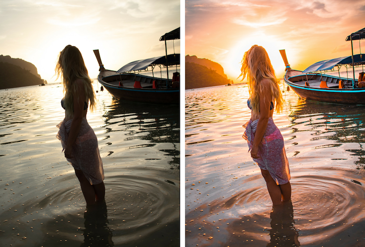 Before and after sunset shot