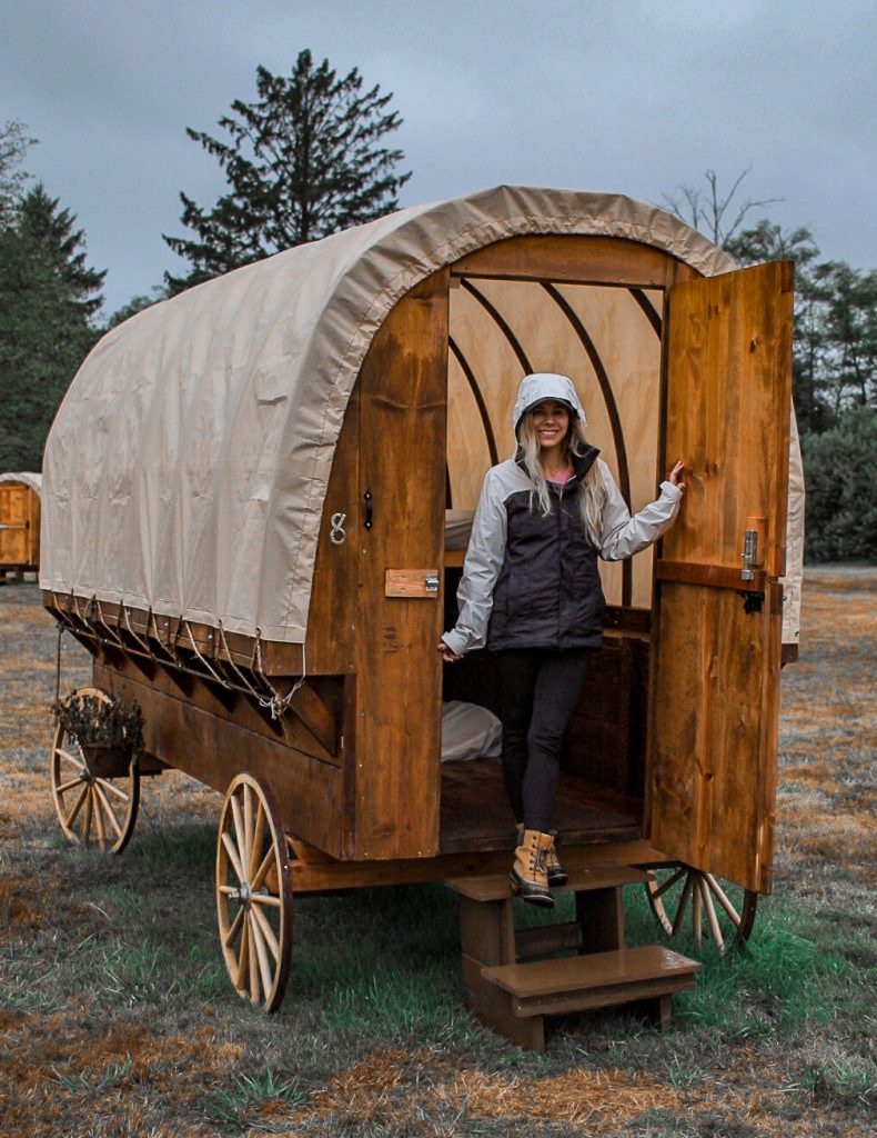 A covered wagon we camped out in