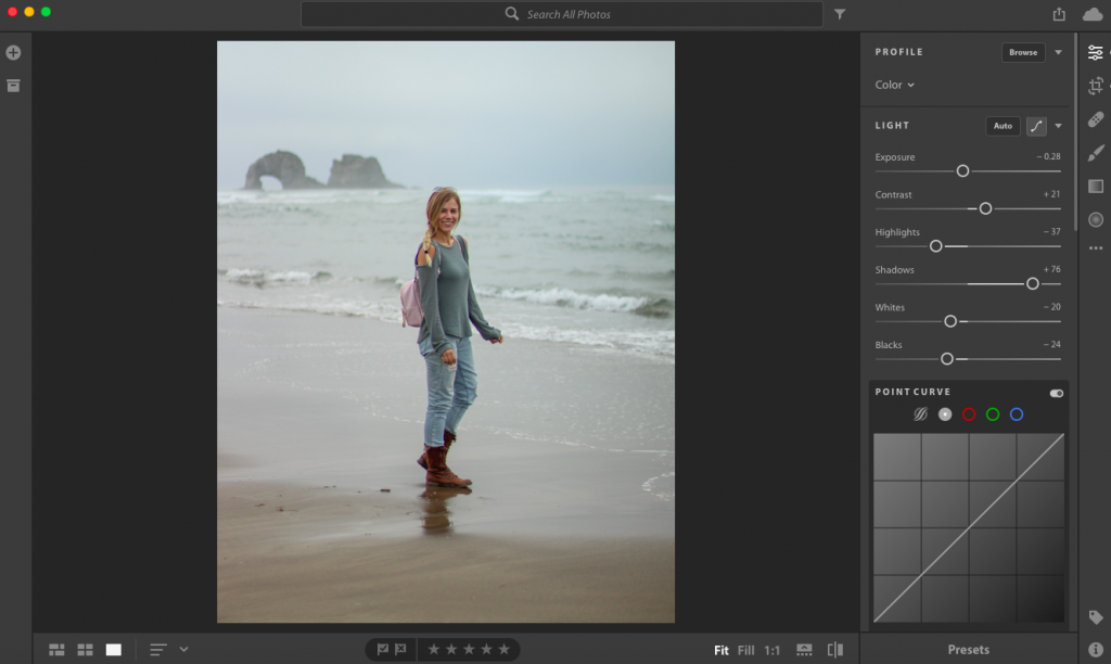 Adjusting Lighting in Lightroom