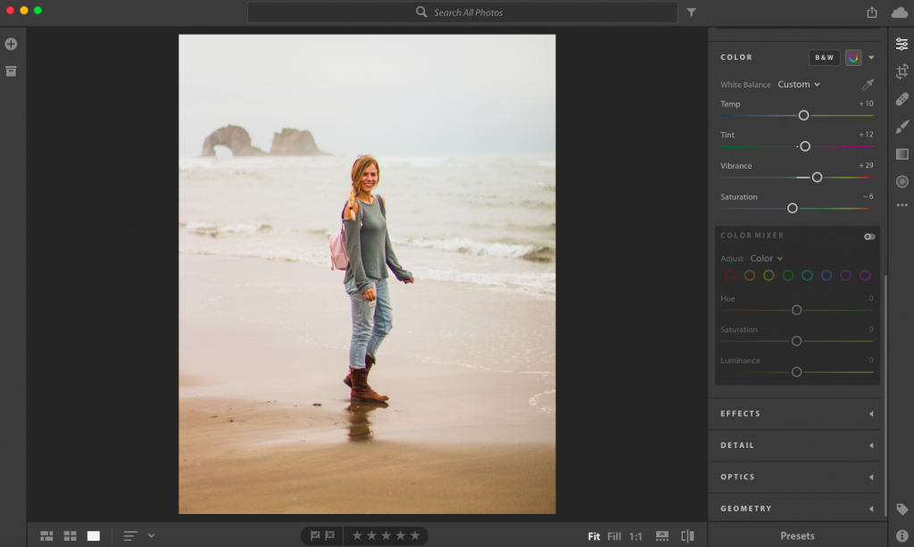 Adjusting color in Lightroom