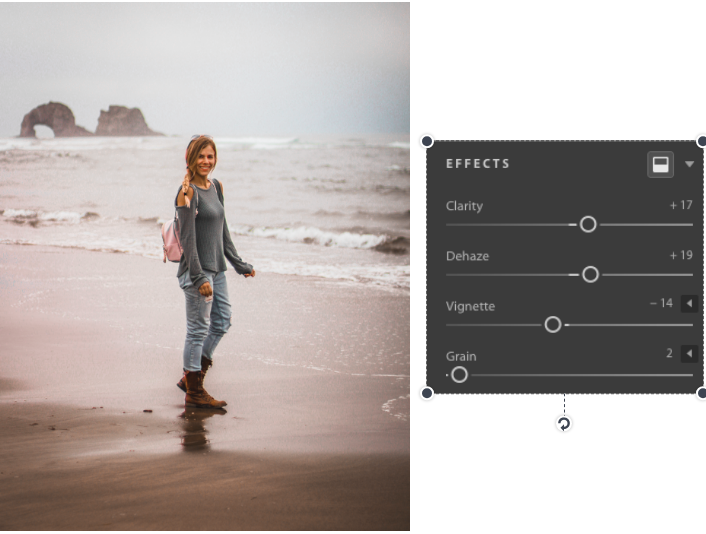 Effects panel in Lightroom