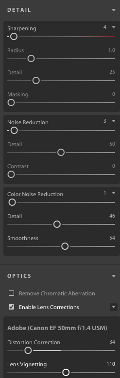 Details and optics in Lightroom