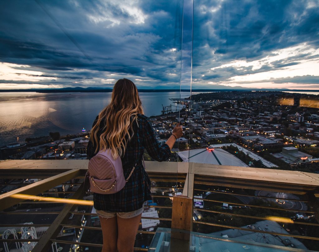 Looking out over Seattle from the top of the Space Needle