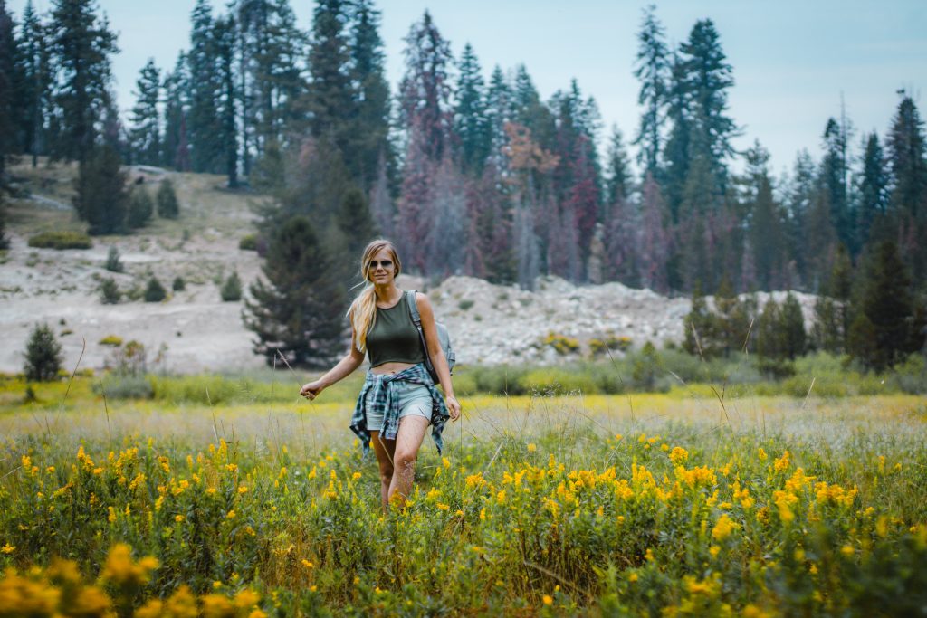 Me walking through the dandelions in Sequoia National Park