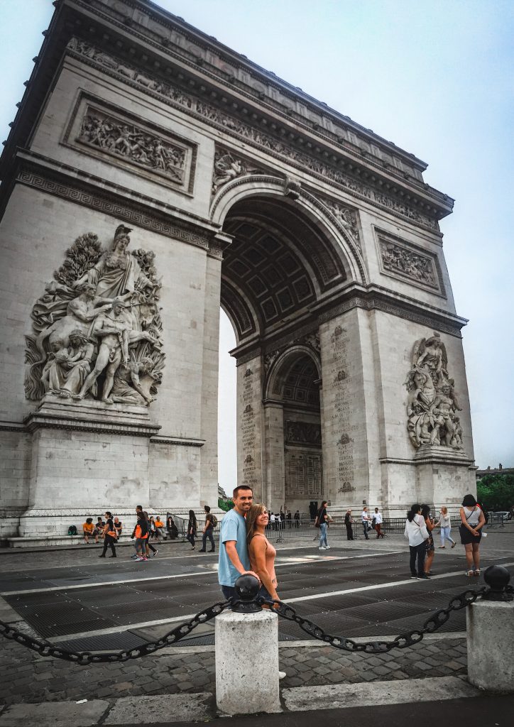 In front of the Arc de Triumph in Paris, France