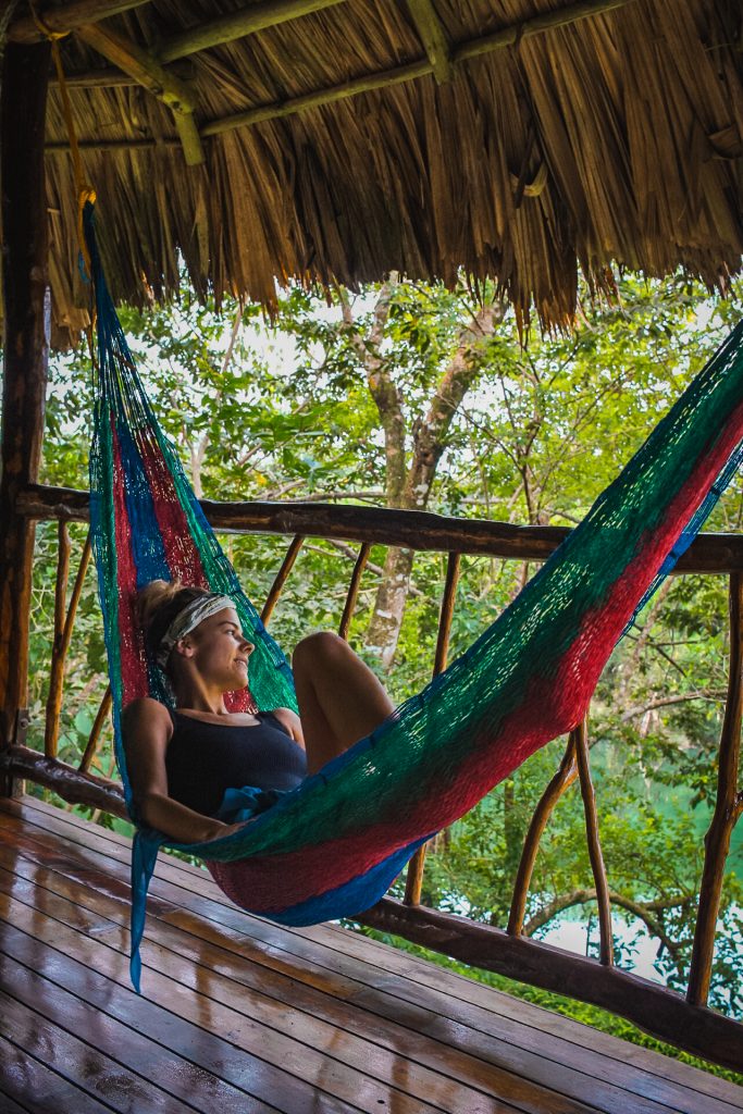 Hammock Swinging at the Cotton Tree Lodge in Belize