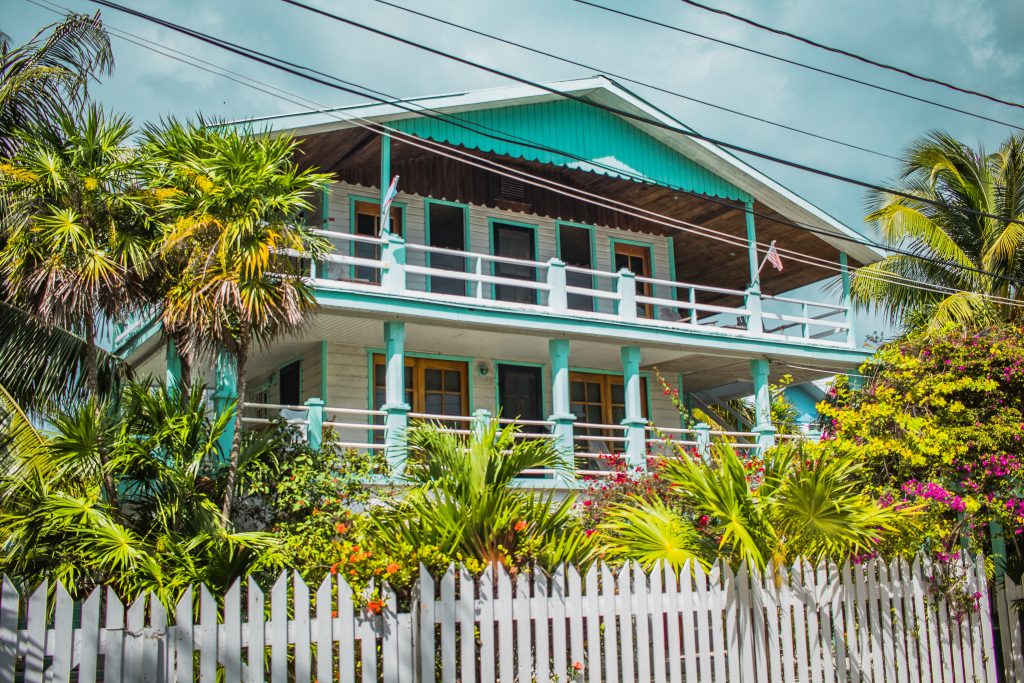 Blue home in Caye Caulker, Belize