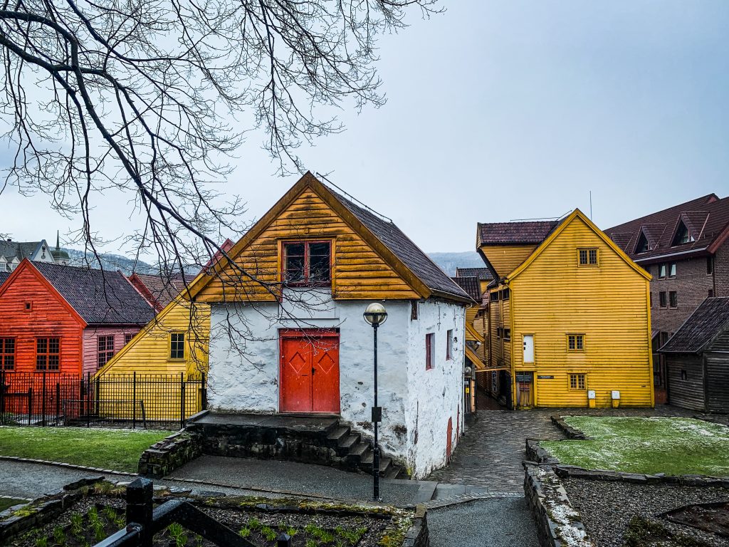 Bryggen colorful homes in Bergen