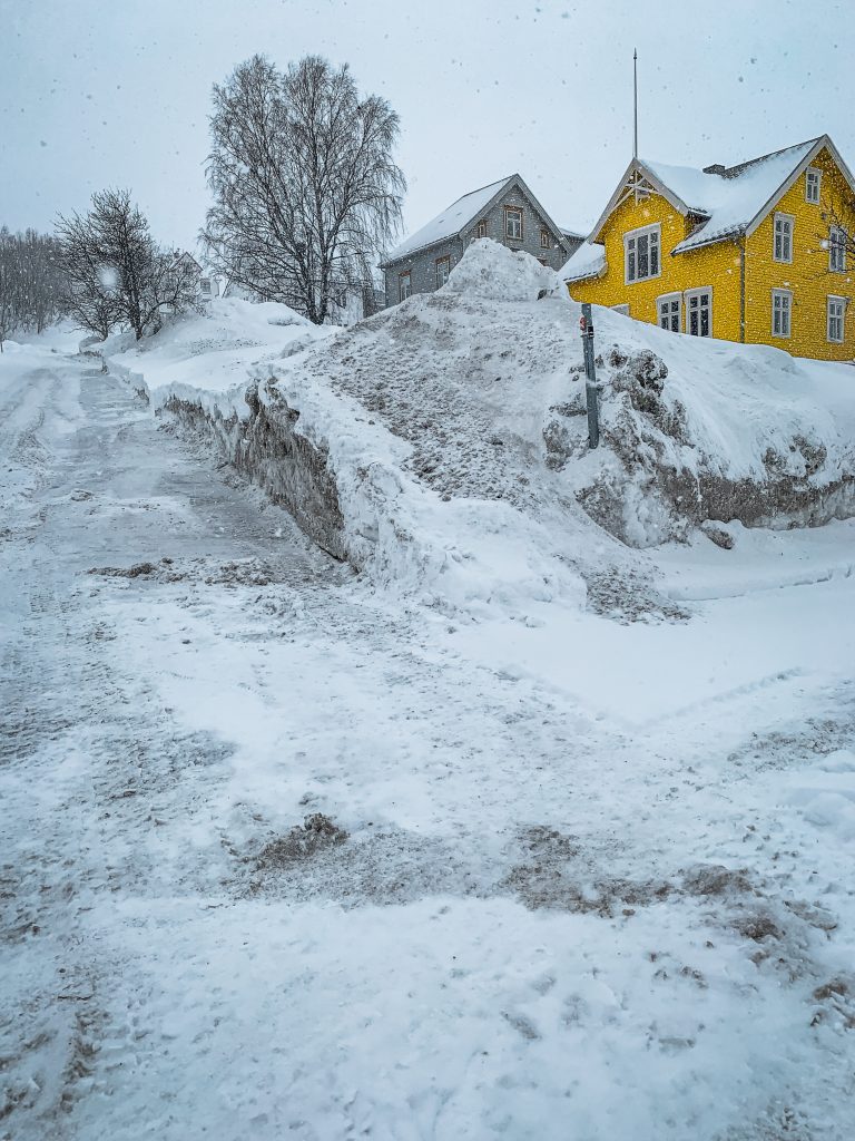 Massive piles of snow in Tromso