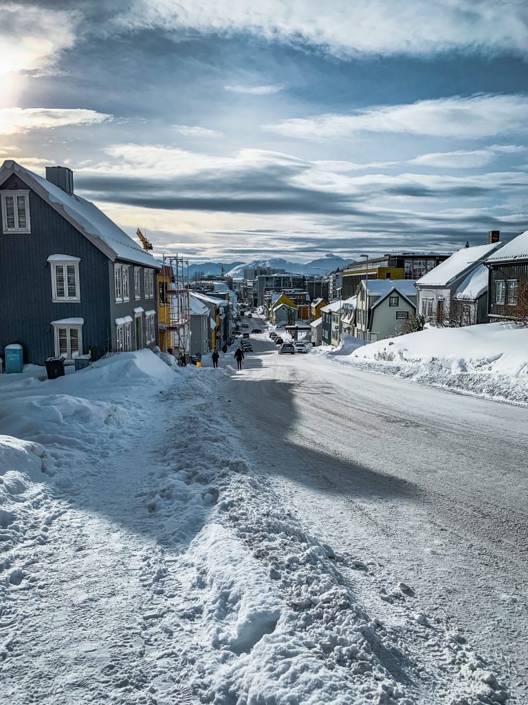 Snowy streets of Tromso