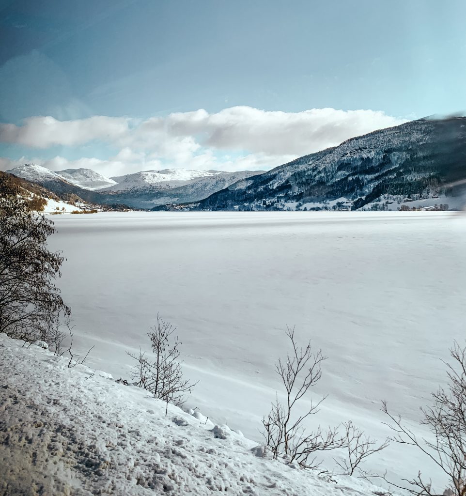 Frozen lake in Norway