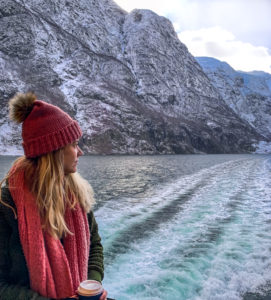 Looking out at the fjords of Norway