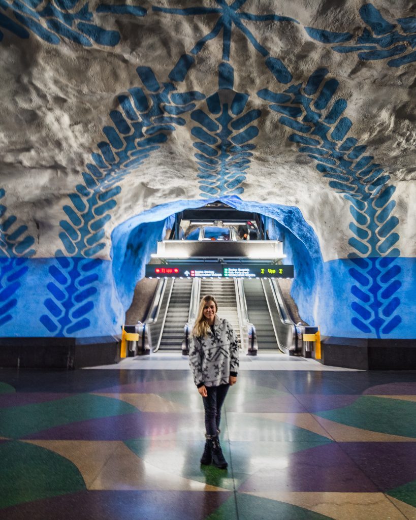Me in T-Centralen in Stockholm's subway art