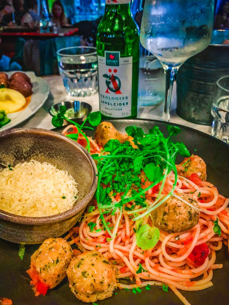 Spaghetti and meatballs at Meatballs for the People in Stockholm, Sweden