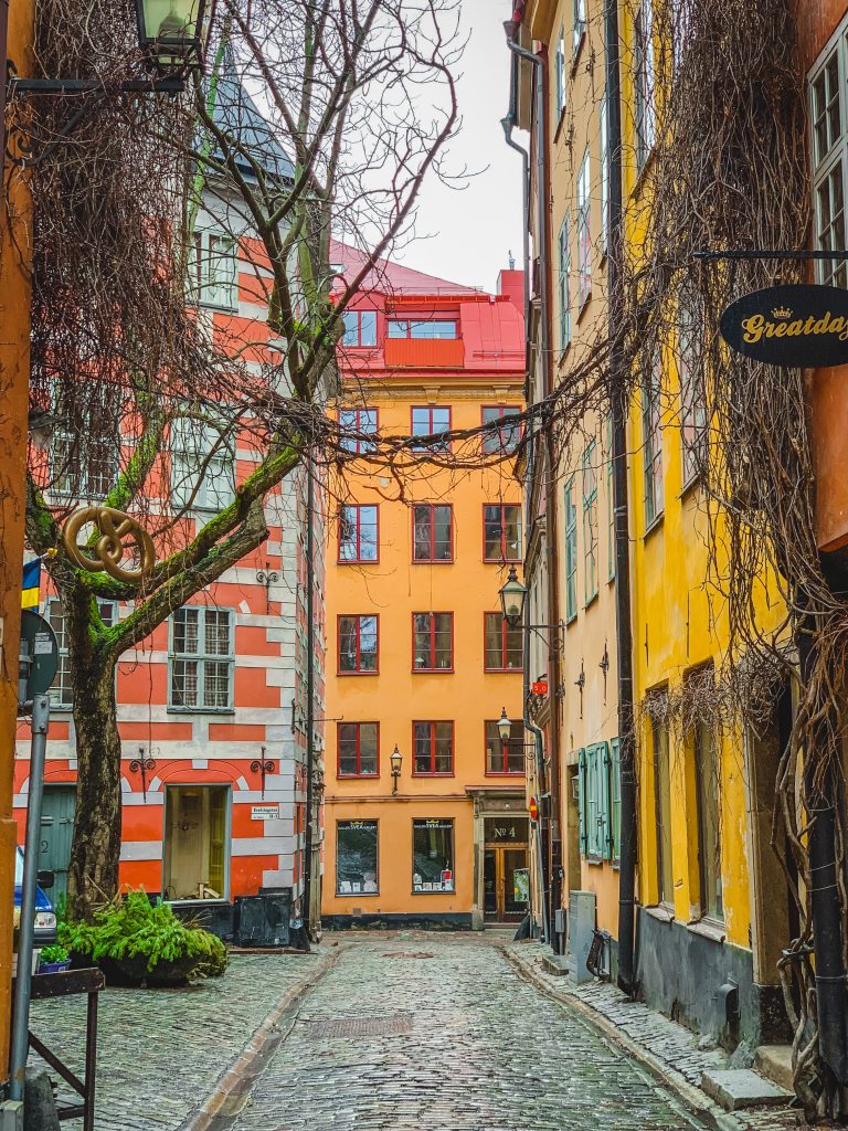 Colorful buildings in Gamla Stan Stockholm