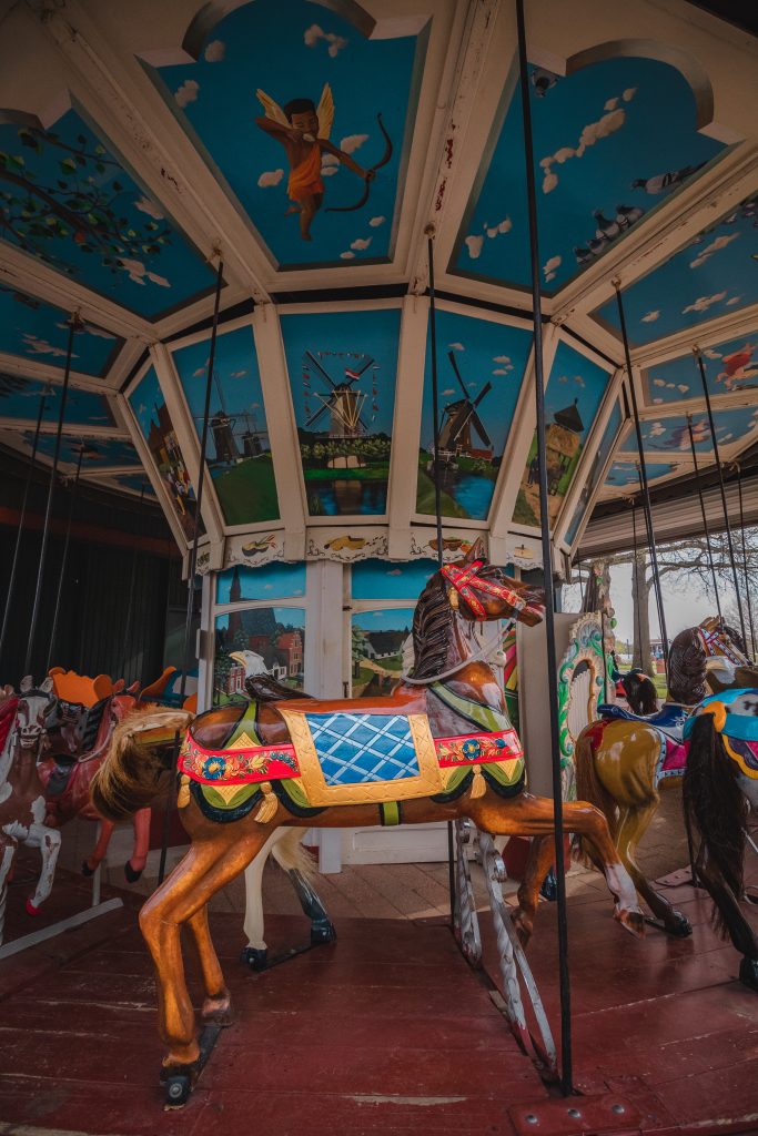 Old wooden carousel