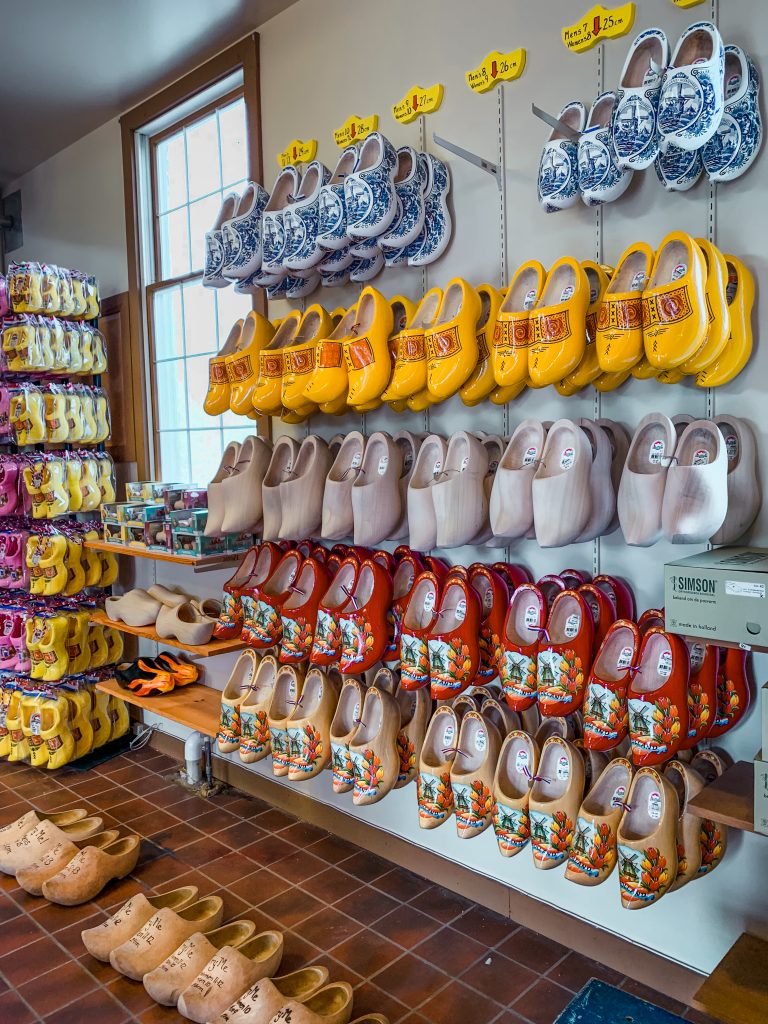 Wooden shoes on a wall