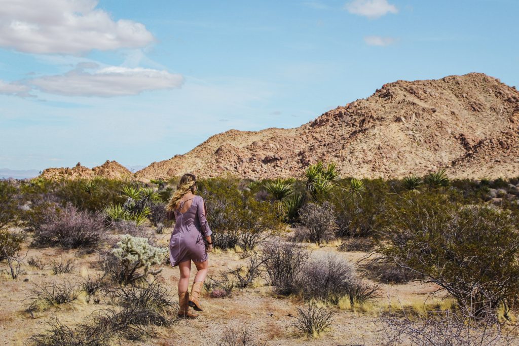 Me walking through the desert landscape