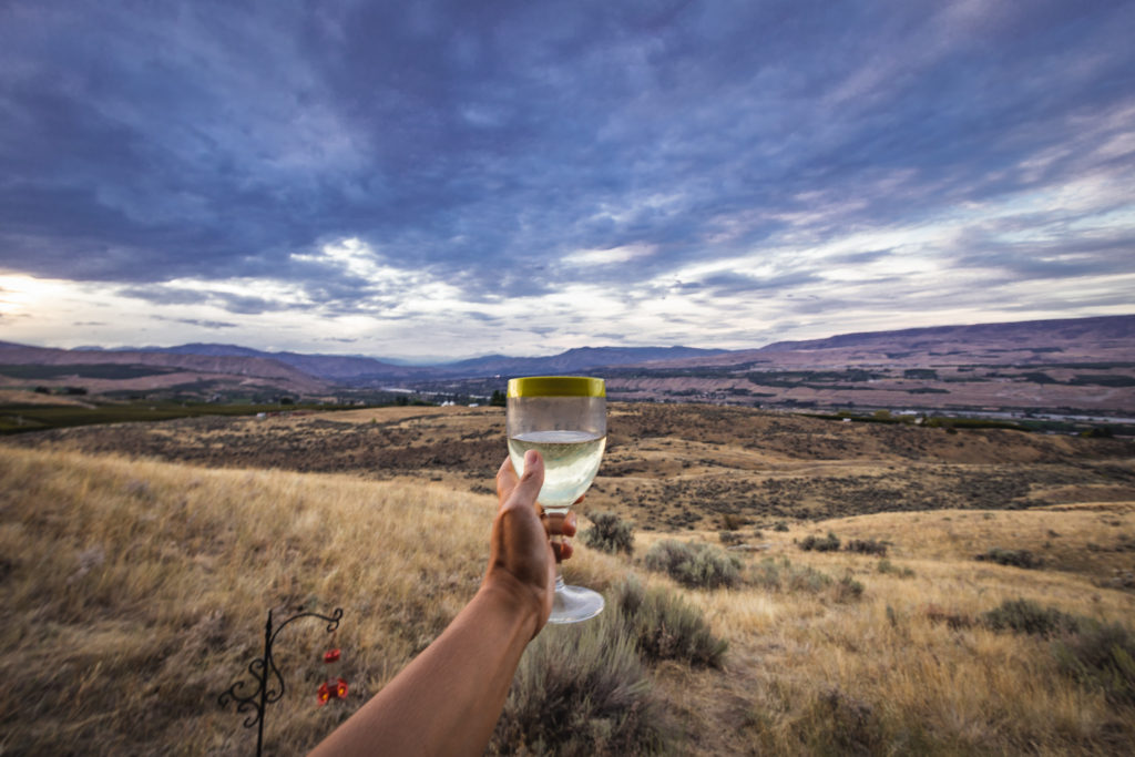 Wine Overlooking the Columbia River Valley
