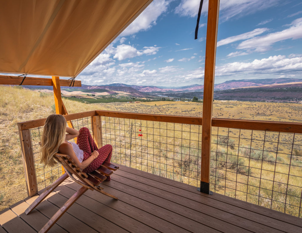 The Deck of the Glamping Tent in the Cascades