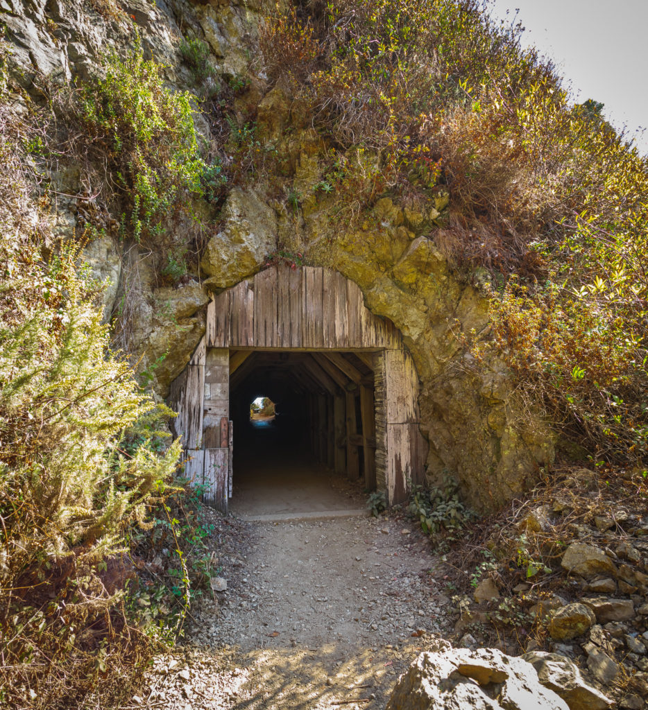 Mine shaft tunnel on the Partington Cove trail