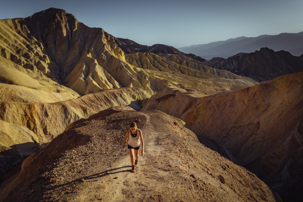 Overlooking the Golden Canyon in Death Valley