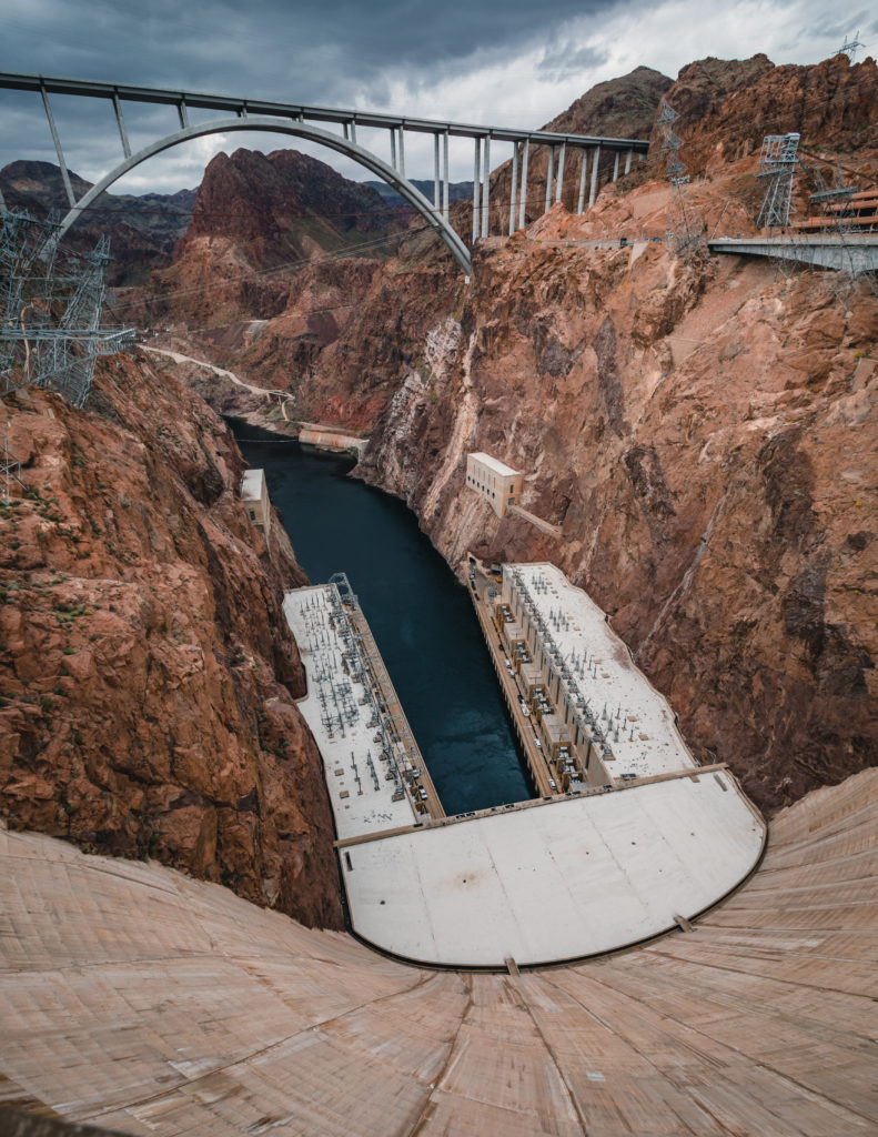 Looking Down into the Hoover Dam from Above