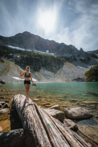 Snow on the Mountains at Lewis Lake in North Cascades