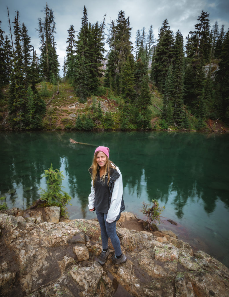 Standing in Front of the Teal Water of Blue Lake