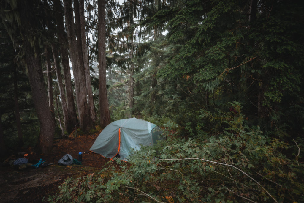 Campsite at Thornton Lake in North Cascades