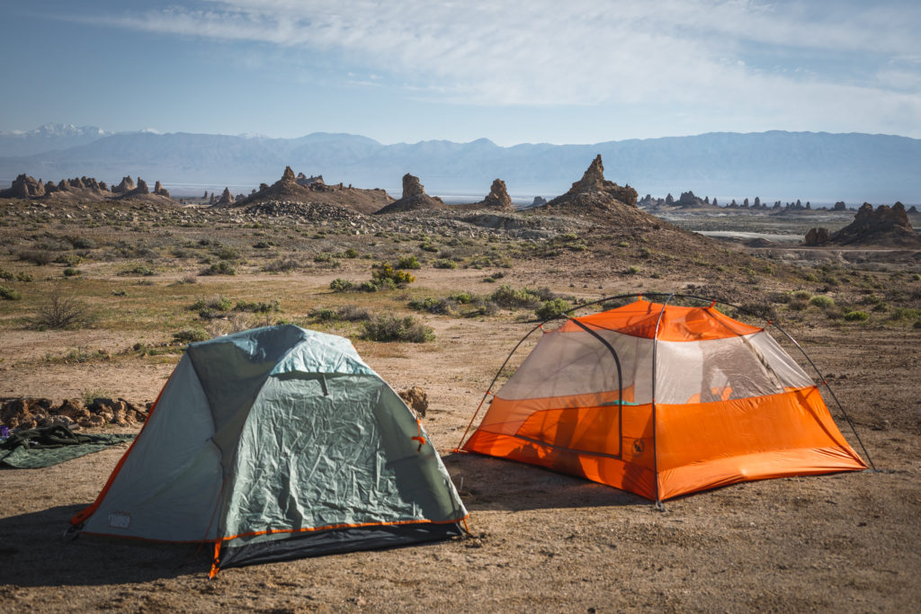 Camping at the Trona Pinnacles in California