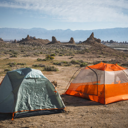 Camping at the Trona Pinnacles in California