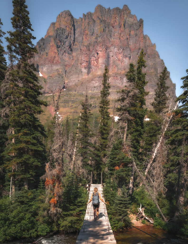 Hiking on the South Shore Trail in Glacier National Park