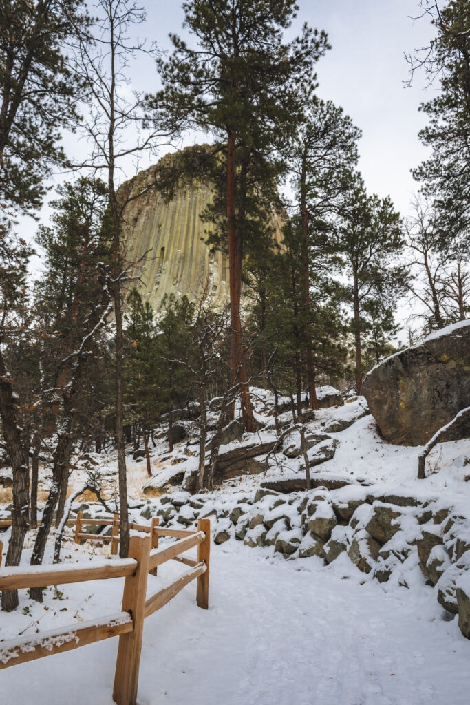 Hiking at Devil's Tower in Winter